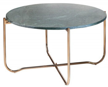 Marble coffee table "Noblesse" Ø 62 cm - Gold / Marble Green