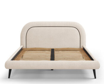 Design bed with headboard "Maia Bouclé" Beige