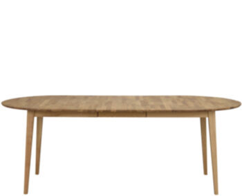 Oval, extendable table "Filippa" natural oak 170-250 x 105 cm