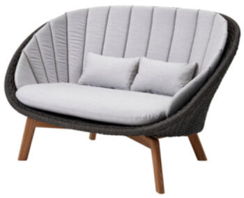 Outdoor 2-Sitzer Sofa „Peacock Soft Rope“ Dark Grey / Hellgrau Natté