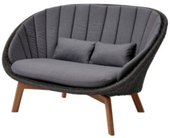 Outdoor 2-Sitzer Sofa „Peacock Soft Rope“ Dark Grey / Dunkelgrau Natté
