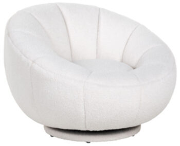 Design Drehsessel „Kendall“ White Furry