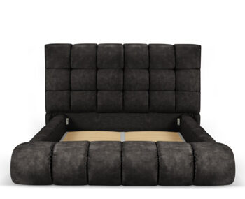 Design storage bed with headboard "Carter velvet" dark gray