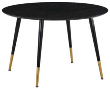 Round dining table "Dipp" Black / Gold Ø 115 cm