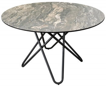Round designer dining table "Phoenix" ceramic Ø 120 cm - natural stone marble look