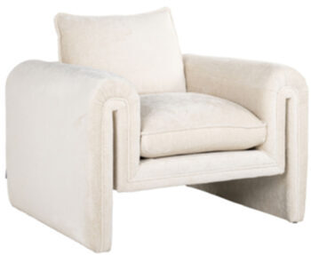 Design armchair "Sandro" White Chenille