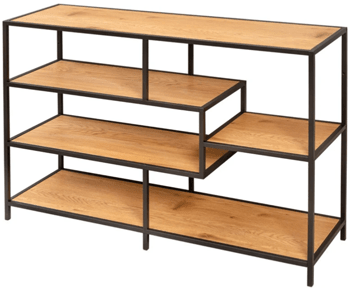 Design shelf "Slim Line" 114 x 79 cm - black / wild oak
