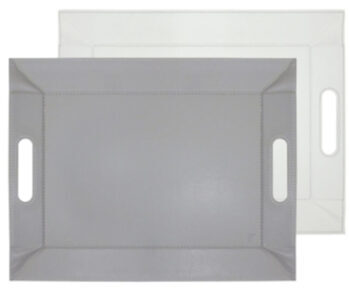 Wende-Tablett & Tischset 55 x 41 cm - Weiss/Grau