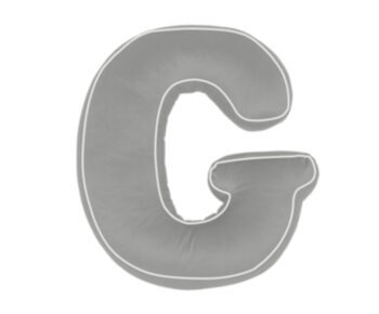 Buchstabenkissen „G“ aus Baumwolle 40 cm