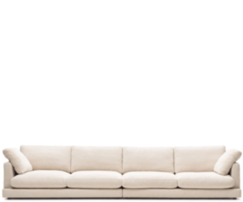 Grosses 6-Sitzer Design Sofa „Galla“ mit abnehmbaren Bezügen - Chenille Beige