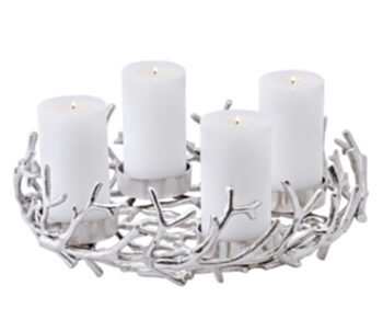 High quality Advent wreath "Porus" Ø 42 cm - silver