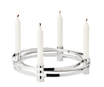 High quality Advent wreath "Avia" Ø 30 cm - stainless steel shiny nickel plated