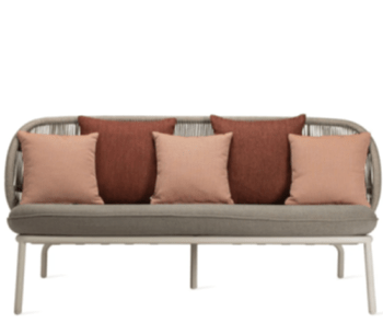 Indoor/Outdoor 2.5 Seater Lounge Sofa "Kodo" - White Dune/Carbon Beige
