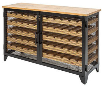 Wine cabinet "Bodega" for 55 bottles, recycled pine wood
