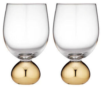 Handmade luxury wine glasses "Astrid" gold (set of 2)