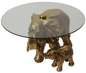 Design side table "Mali & Kisha" Ø 70 x height 41 cm, gold