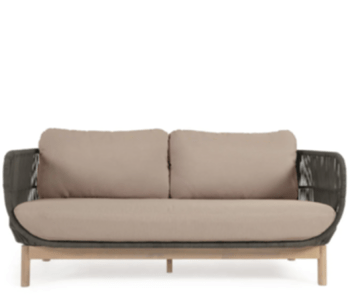 Outdoor 3-Sitzer Design-Sofa „Catalino“ 180 cm - Grün/Beige