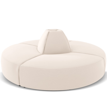 Large Round 6 Seater Outdoor Design Sofa "Maui" Ø 210 cm / Light Beige