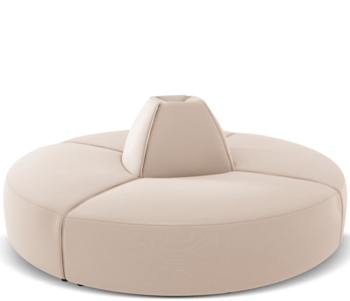 Large round 6 seater outdoor design sofa "Maui" Ø 210 cm / Beige