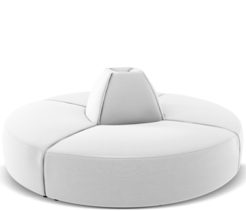 Grosses, rundes 6-Sitzer Outdoor Design Sofa „Maui“ Ø 210 cm / Hellgrau