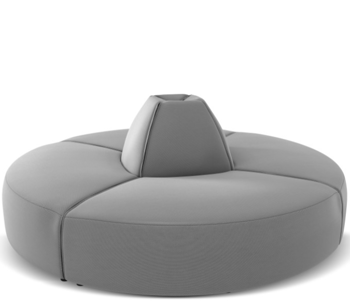 Grand canapé rond 6 places design d'extérieur "Maui" Ø 210 cm / Gris