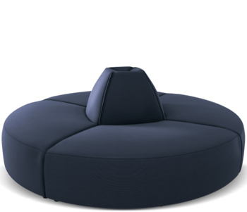 Grosses, rundes 6-Sitzer Outdoor Design Sofa „Maui“ Ø 210 cm / Dunkelblau