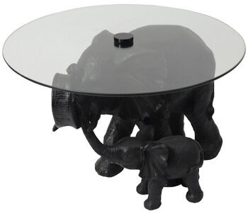 Table d'appoint design "Mali & Kisha" Ø 70 x hauteur 41 cm, noir