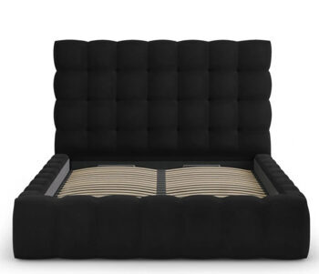 Design storage bed with headboard "Mamaia Velvet" Black