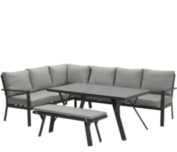 Grand ensemble de meubles de jardin "Senja" - 278 x 187 cm / Carbon Black - partie d'angle à gauche