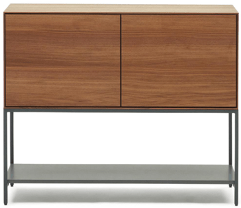 Design Sideboard „Valencia“ 97.5 x 80 cm - Nussbaum/Schwarz