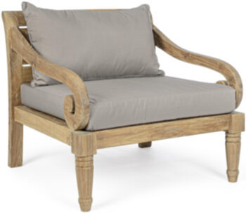 Indoor/outdoor design armchair "Karuba" made of teak, taupe