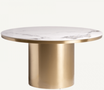 Runder Design Esstisch „Astach“ mit Marmor Tischplatte Ø 150 cm
