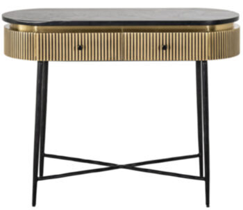 Design console "Ironville" with black marble top 100 x 76 cm