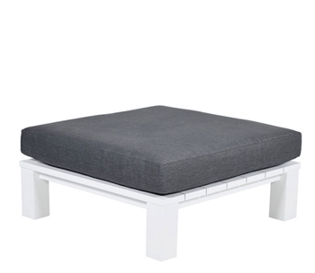 Garden Lounge Table & Stool "Plaza" 100 x 100 cm - White/Dark Grey