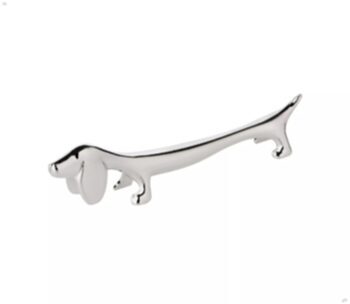 set of 6 knives dog / dachshund, silver plated L 9 cm