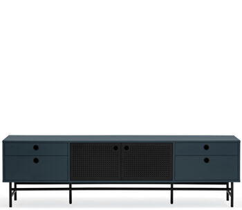 Design lowboard "Punto" Black/Dark Blue 180 x 52 cm