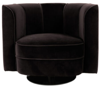 Swivel lounge chair "Flower Black
