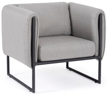 Outdoor design armchair "Pixel" black/grey