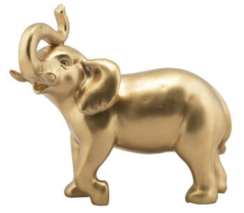 Handgefertigter Design Skulptur ,,Goldener Elefant“ 26 x 12 cm