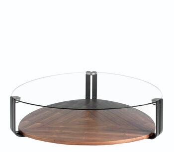 Table basse design "Cruz" 135 x 135 cm - Noyer