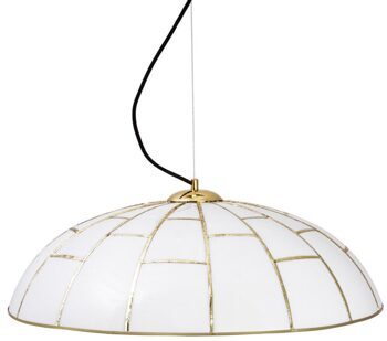 Handmade pendant lamp "Ombrello" Ø 60 cm - White/Gold