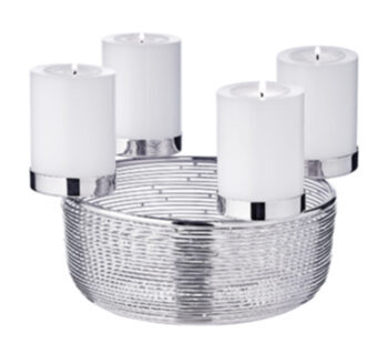 High quality Advent wreath "Rio" Ø 26 cm - stainless steel shiny nickel plated