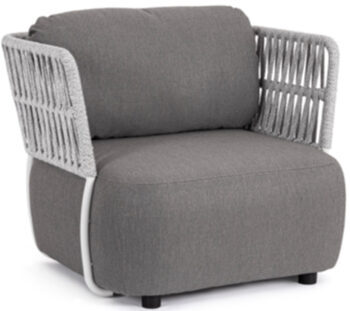 Outdoor Design Armchair "Palmer" White/Grey