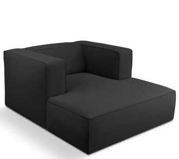 Designer chaise longue "Muse" - with bouclé cover Black