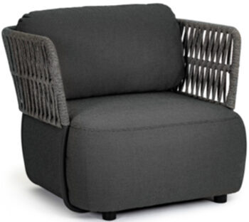 Outdoor design armchair "Palmer" black/anthracite
