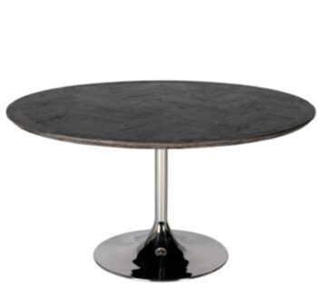 Round solid wood dining table Blackbone Silver Ø 140cm