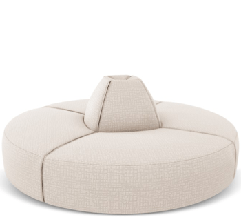 Large Round 6 Seater Outdoor Design Sofa "Maui" Ø 210 cm / Cozy Beige