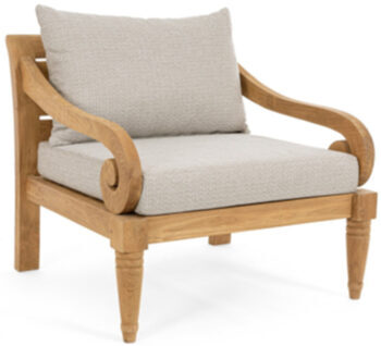 Indoor/outdoor design armchair "Karuba" made of teak, beige