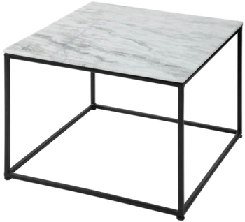 Marble coffee table "Marble Elements" 50 x 50 cm - Black / Marble White