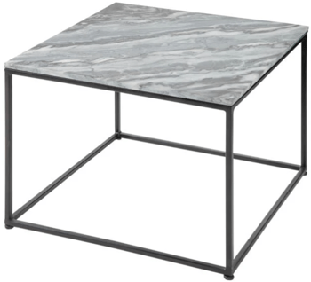 Marble coffee table "Marble Elements" 50 x 50 cm - Black / Marble Gray